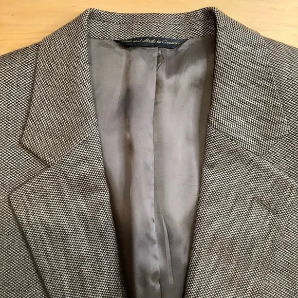 VINTAGE Neutral Italian Cashmere Tweed Oversized Blazer - Picture 14 of 16